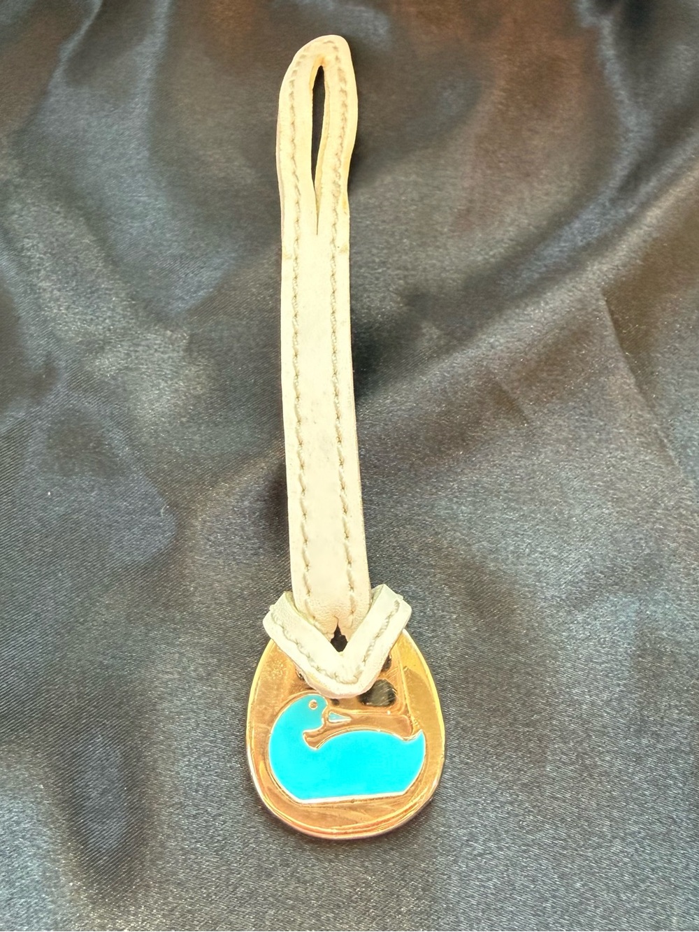 Vintage Dooney & Bourke Teal Enamel Duck Bag Charm / Key Fob